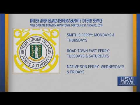 British Virgin Islands Reopens Seaports to Ferry Service