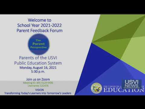 USVI Parent Feedback Forum Set for Monday