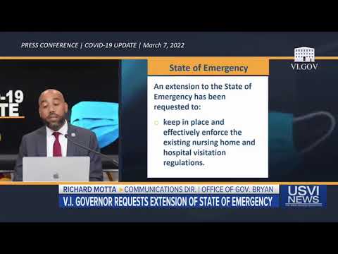 V.I. Governor Requests Extension of State of Emergency