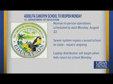 Addelita Cancryn School to Reopen Monday