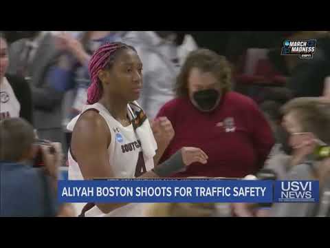 Aliyah Boston Shoots for Traffic Safety