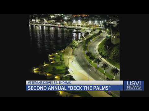 Deck the Palms along Waterfront on St. Thomas