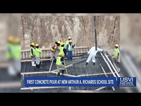 First Concrete Poured at New Arthur A. Richards School Site