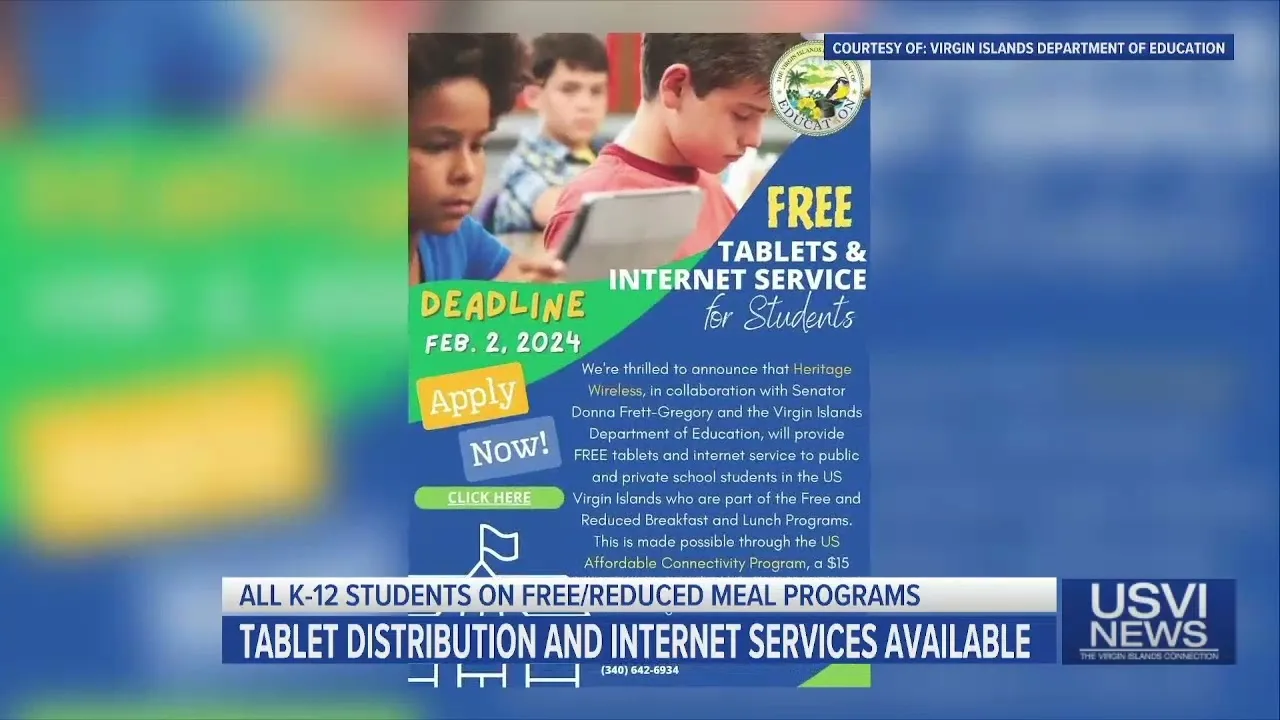 Tablet Distribution, Internet Service Available for Students on Free, Reduced Meal Programs