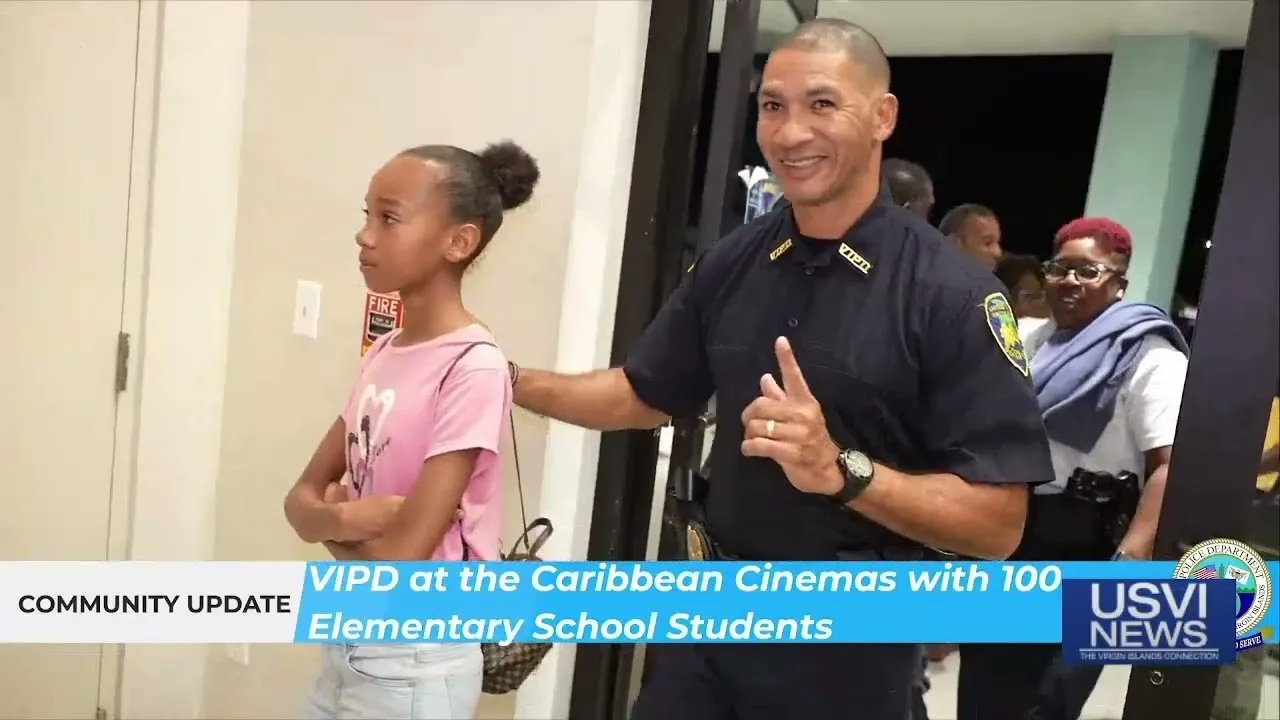 Kids, Police Officers Gather for Day at the Movies