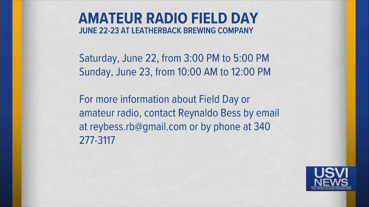 St. Croix’s Amateur Radio Field Day Coming up this Weekend