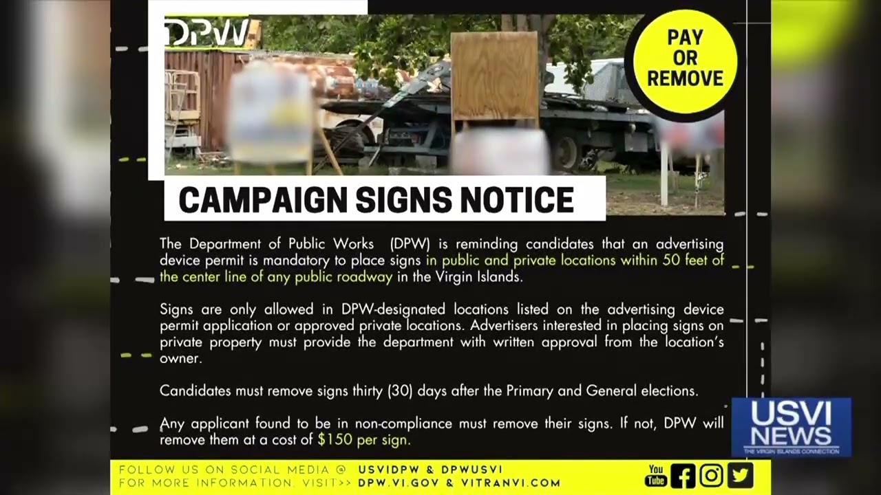 Department of Public Works Issues Reminder about Campaign Signs