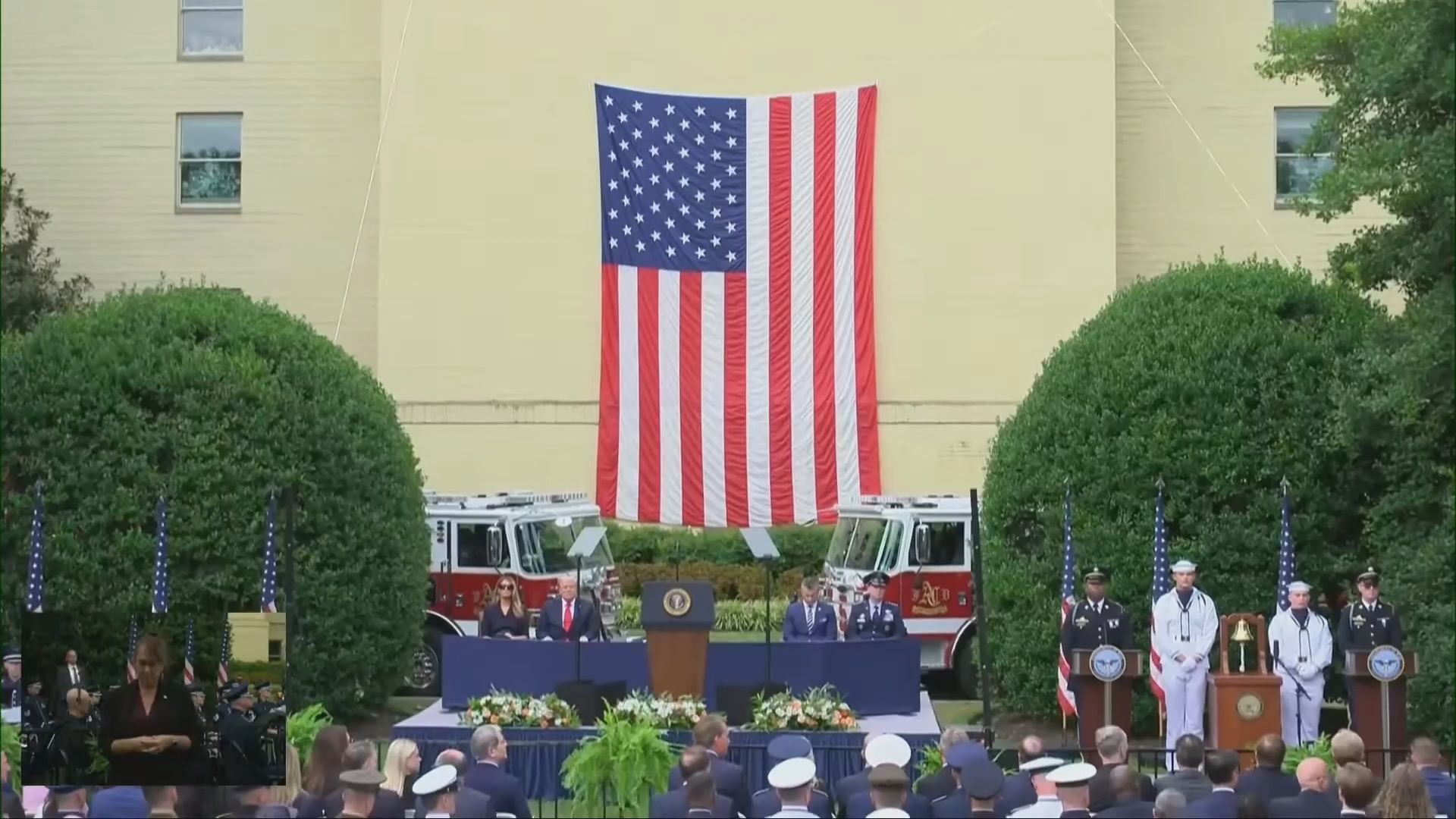 Trump, Top Military Officials Honor 9/11 Victims at Pentagon Memorial Service